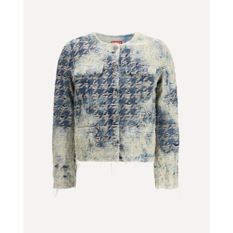 DIESEL 千鸟格牛仔夹克