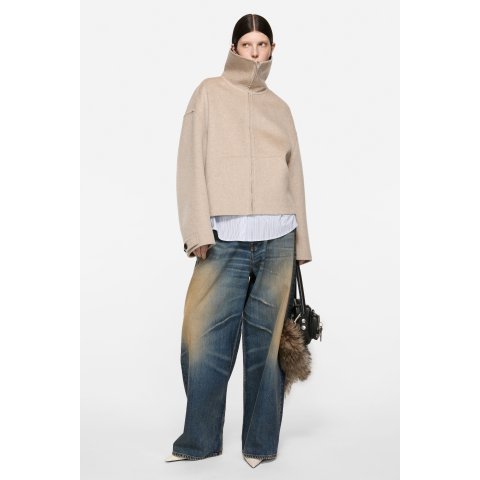 Acne StudiosWool Zip Jacket Oatmeal Melange