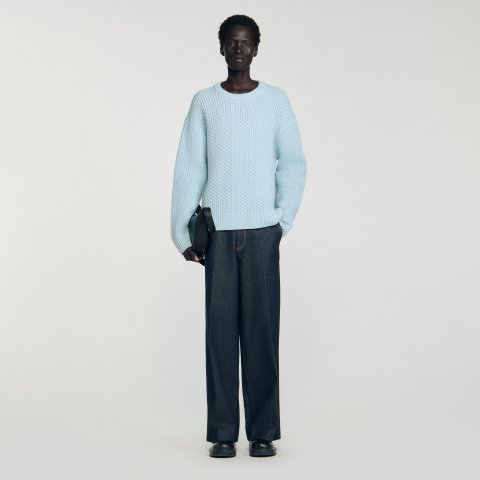 SandroHoneycomb Stitch Wool Sweater