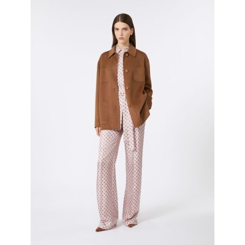 Wool Cashmere Silk Jacket Hazelnut Brown