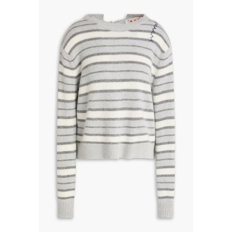 Marni Open-back 条纹羊毛羊绒毛衣