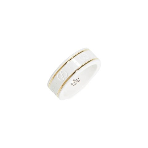GucciIcon 18K Gold White Zirconia Ring