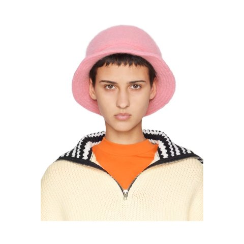 MarniPink Brushed Alpaca Bucket Hat