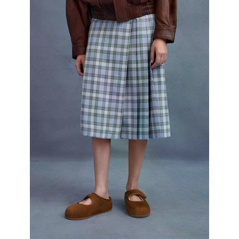 Charles & KeithLumi Faux Suede Faux Shearling Mules Brown