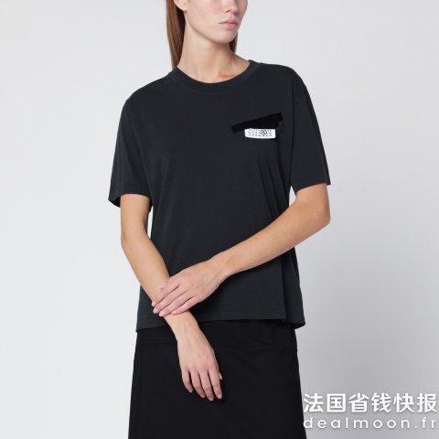 MM6 Maison MargielaMM6 Numeric贴片黑色T恤