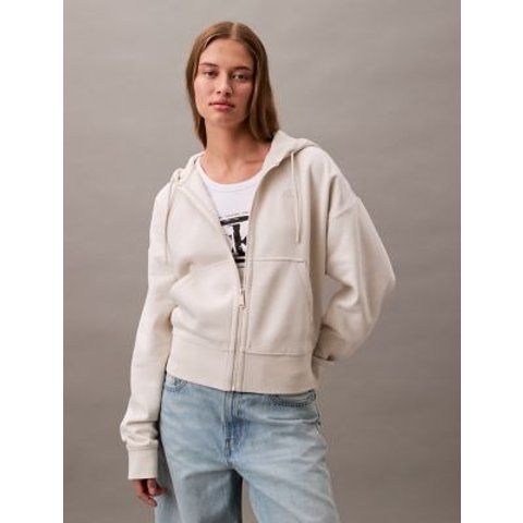 抓绒连帽拉链外套