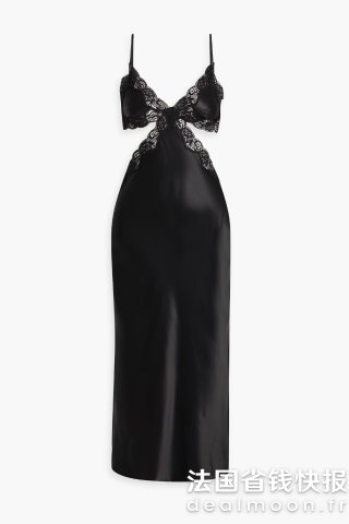 Alexander Wang亚历山大王 丝绸蕾丝中长裙