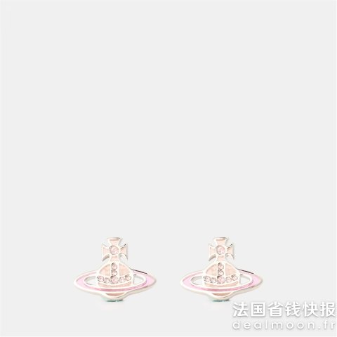 Vivienne Westwood粉金色土星耳钉