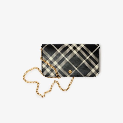 BurberryCheck Chain Strap Wallet