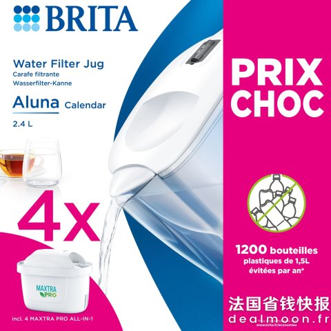 Brita直接半价！2.4L滤水壶+原装滤芯4个