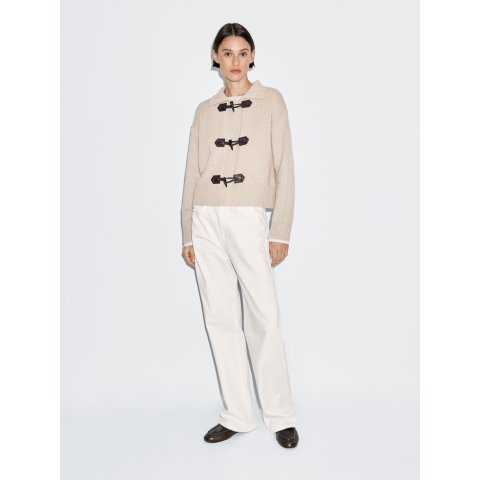 Massimo Dutti牛角扣羊毛开衫