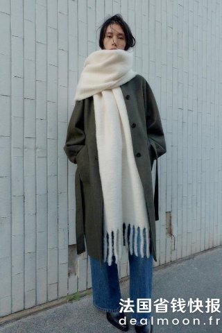 ZaraPLAIN 流苏围巾