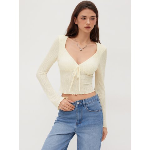 Sweetheart结饰针织上衣