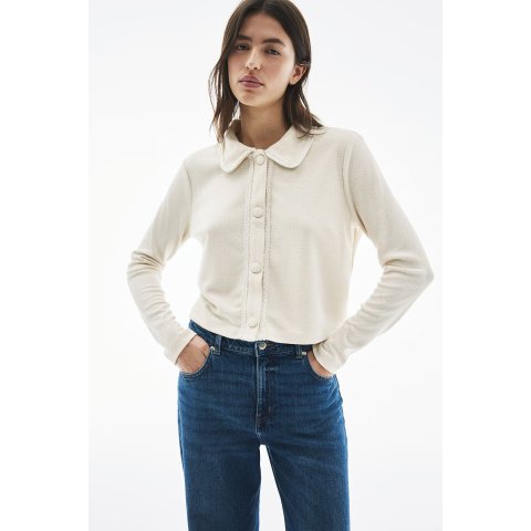 H&M黑/白色都好看！女士开衫 浅米色