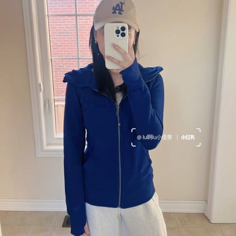Lululemon深海蓝 @lu啊lu小怪兽Scuba 拉链夹克