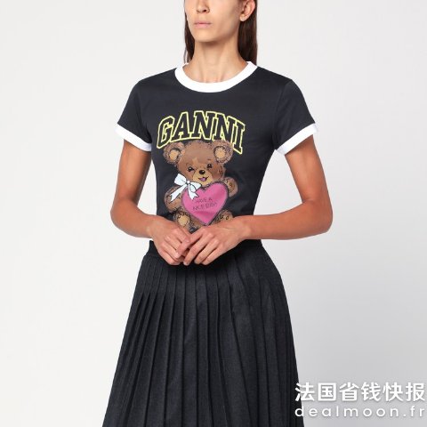 GanniTeddy 深灰色短款T恤