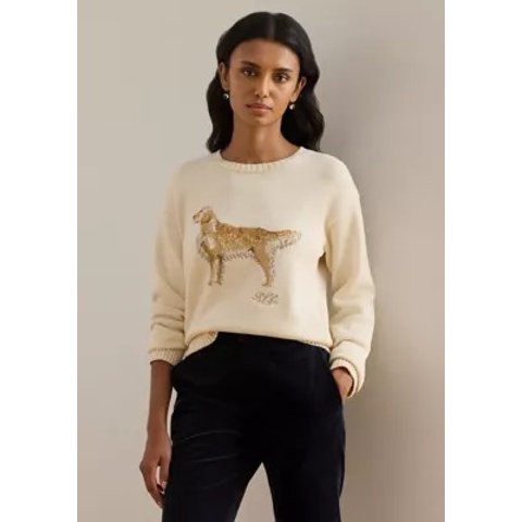Ralph LaurenLauren Ralph Lauren Golden Retriever Intarsia-Knit Sweatshirt
