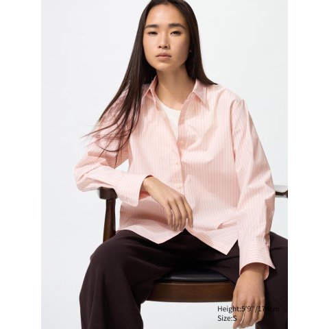 女士长袖棉衬衫