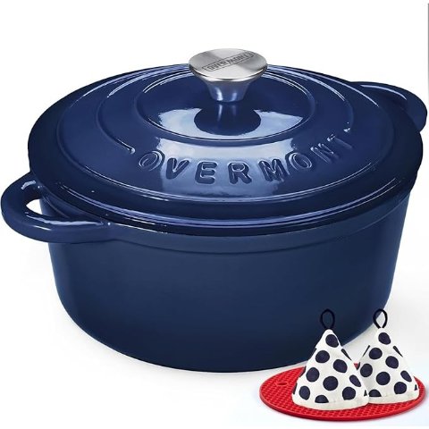 史低闪促！随时调！！Overmont 珐琅铸铁锅 5.2L