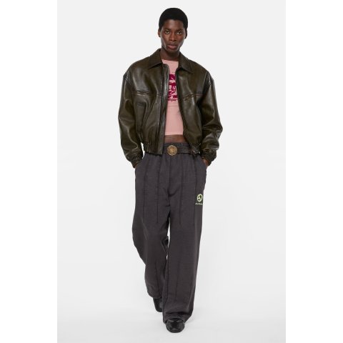 Acne StudiosVintage Green Full-Grain Leather Bomber Jacket