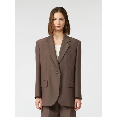Cotton-Blend Blazer Chocolate
