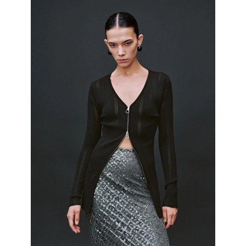 Zip Up 前拉链针织开衫