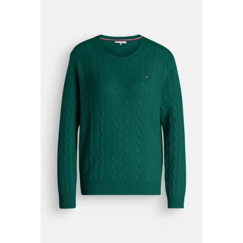 麻花毛衣 深绿色