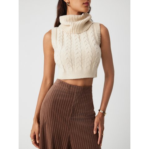 Preppy 高领针织马甲 短款