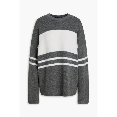 Theory Merino 条纹羊毛混纺毛衣