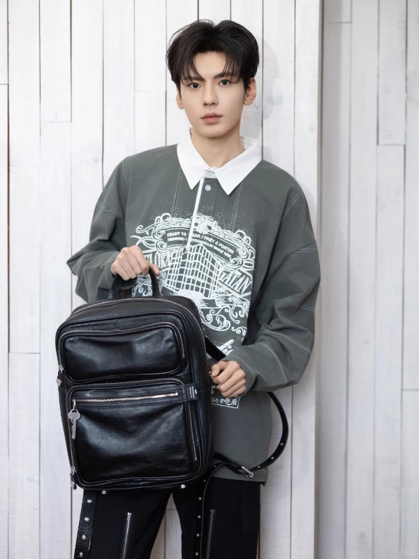  印花长袖POLO衫 毕雯珺同款