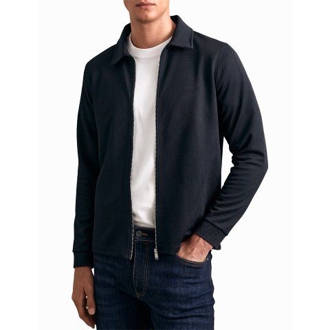 BAILEY 拉链纹理衬衫外套