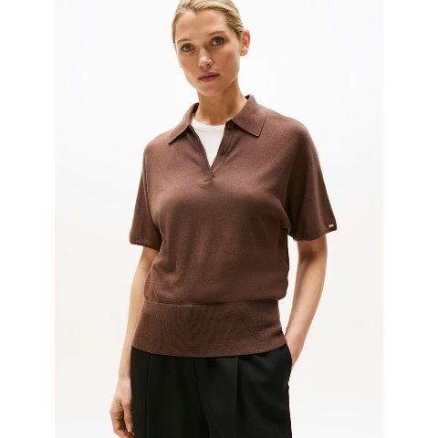 短袖真丝Polo针织衫