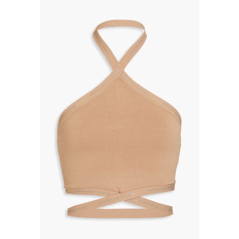 亚历山大王 弹力挂脖露脐短上衣