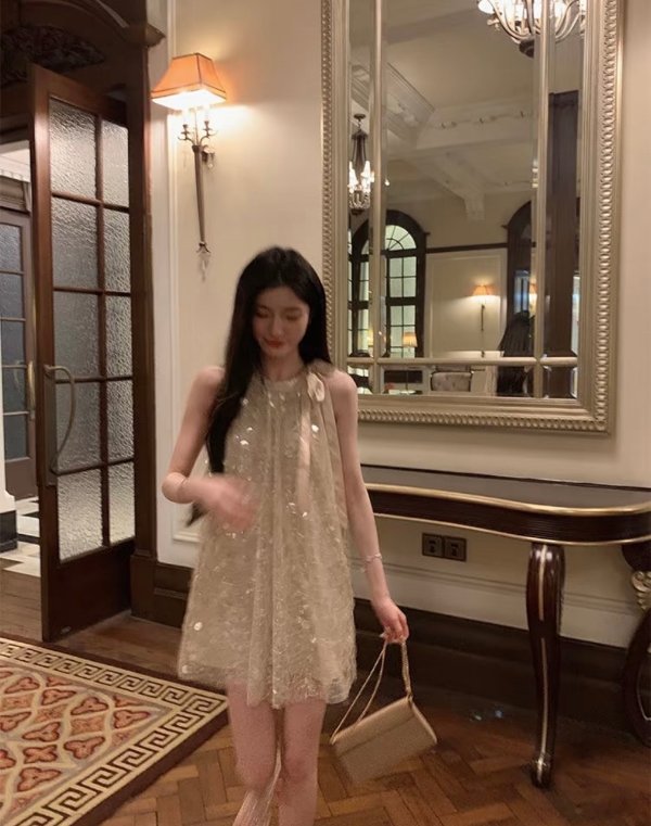 Alice + Olivia Zenon亮片网纱迷你连衣裙