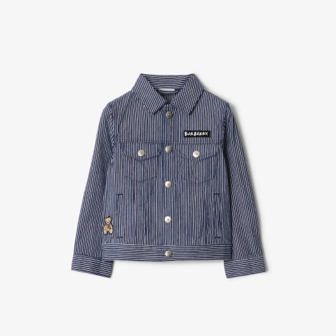 BurberryStriped Denim Jacket 3-14 Years