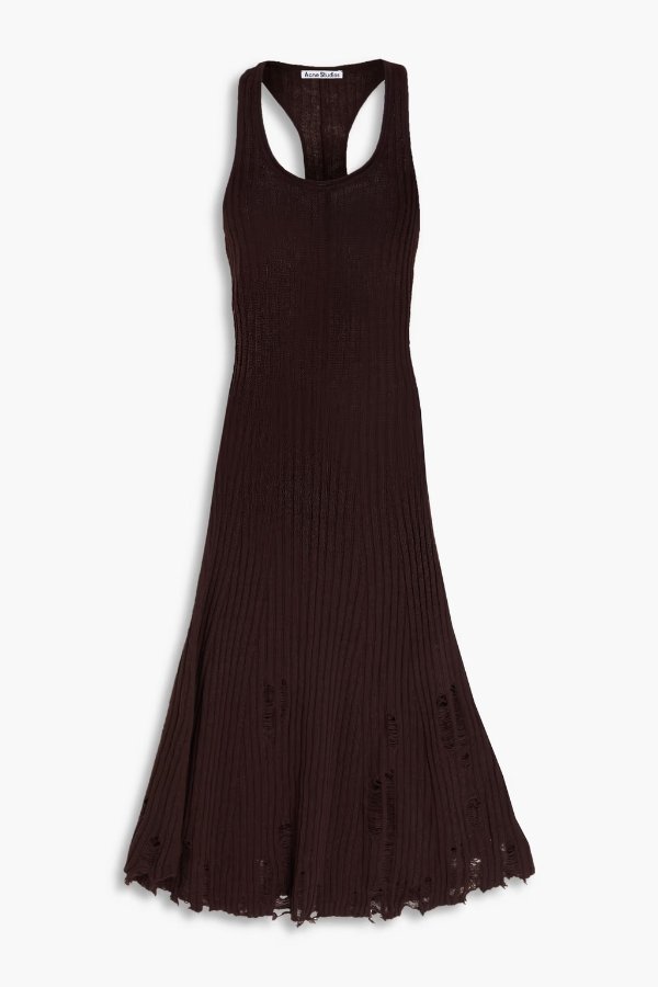 Acne Studios Distressed 亚麻连衣裙 中长款