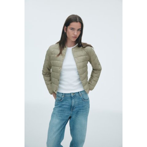 H&M女士羽绒夹克 卡其绿