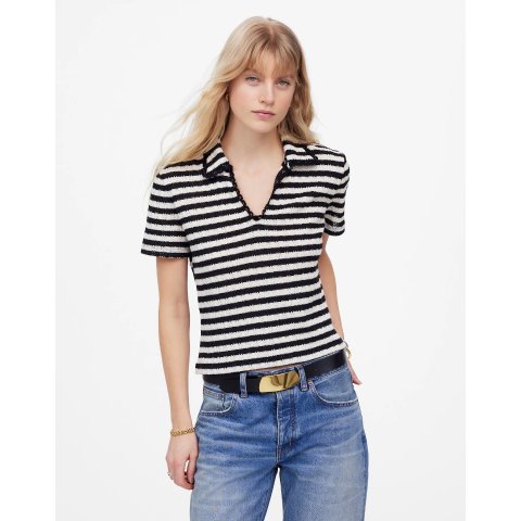 MadewellCrochet-Knit V-Neck Sweater Tee