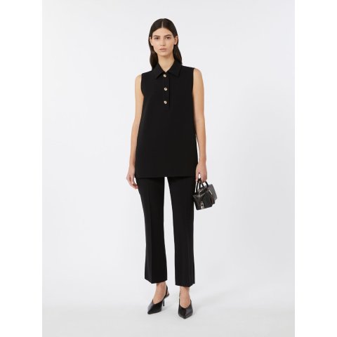 Cady Polo-Style Blouse Black
