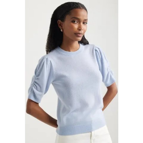 NordstromShort Sleeve Cashmere Sweatshirt Ruched