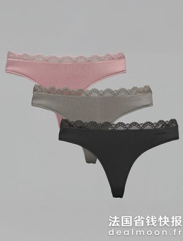 Calvin KleinMicro Stretch 蕾丝女士三角裤 3条装