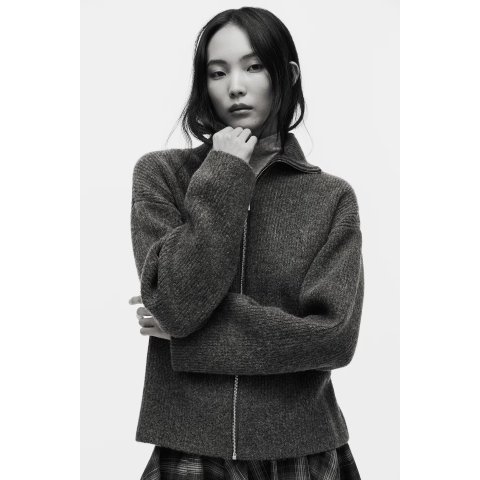 H&MH&M 女士拉链开衫 深灰色