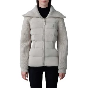 MackageFoxy Mixed Media Quilted Down Jacket