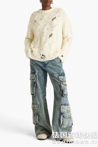 Acne StudiosAcne Studios Cable-knit 仿旧羊毛毛衣