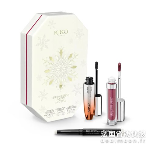Kiko Milano丰盈睫毛膏、唇膏和眼影棒Snow-Kissed 节日彩妆礼盒套装