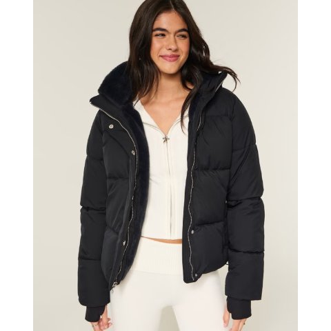 HollisterFaux Fur 连帽羽绒夹克