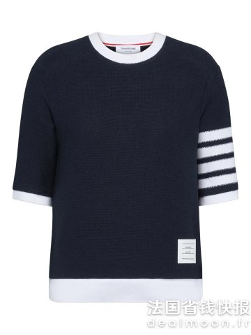 Thom Browne4道杠纹理T恤