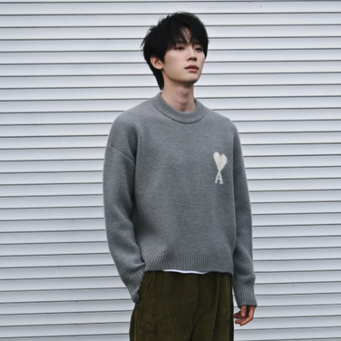 Ami Paris Alpaca-Blend Crew-Neck Sweater