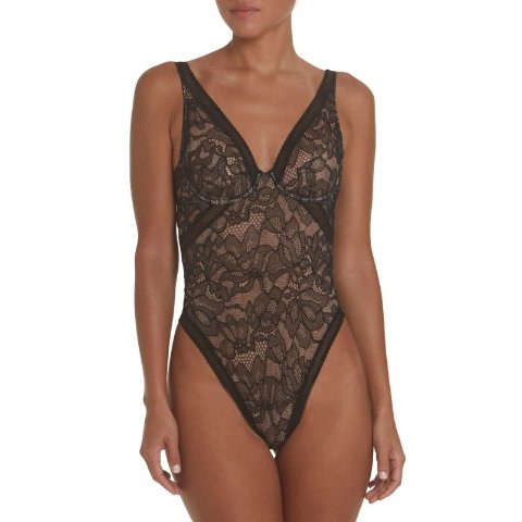 WolfordNets & Roses Plunge Bodysuit