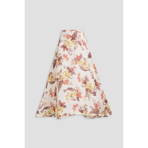 ZimmermannFloral Linen Silk-Blend Maxi Skirt